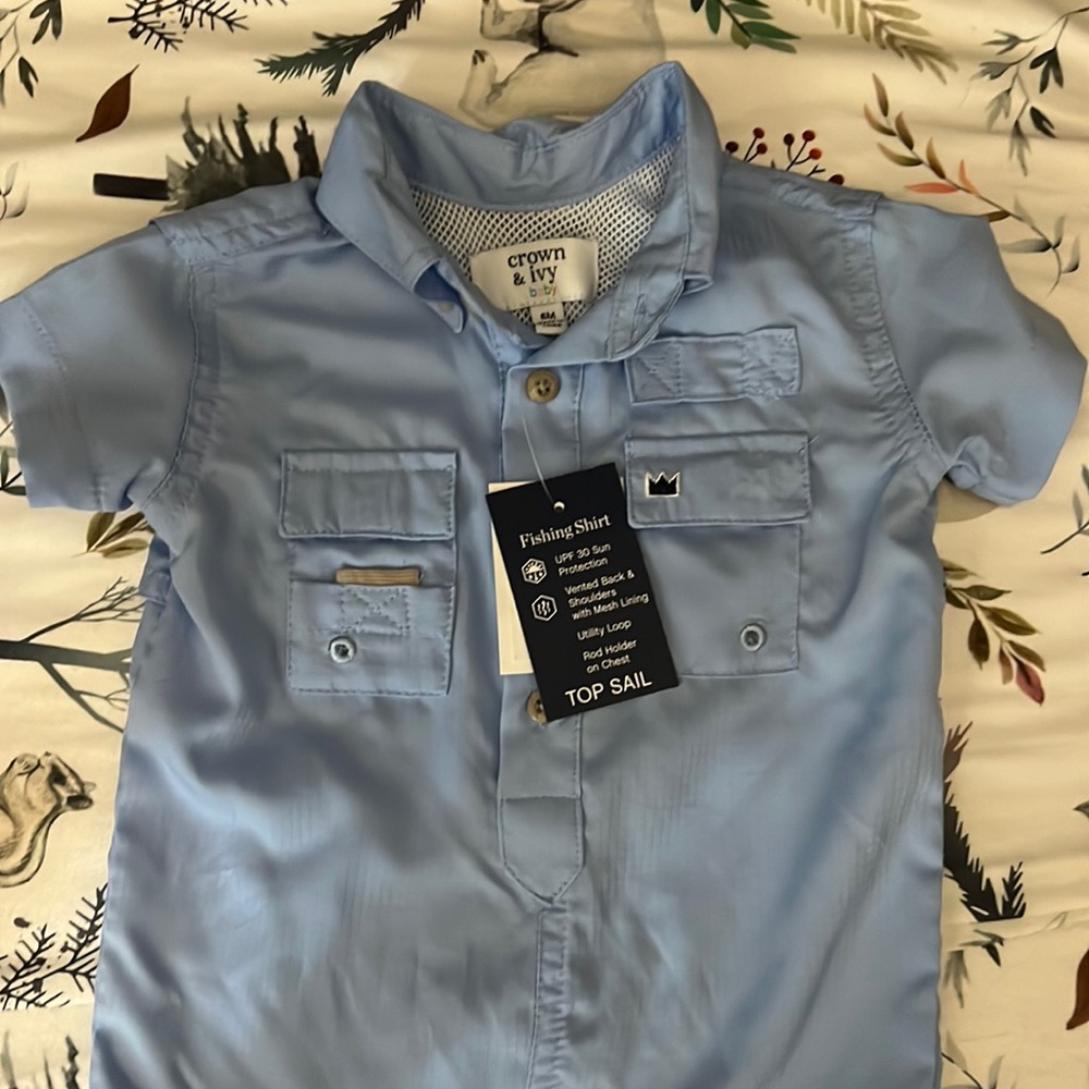 Crown and ivy fishing romper